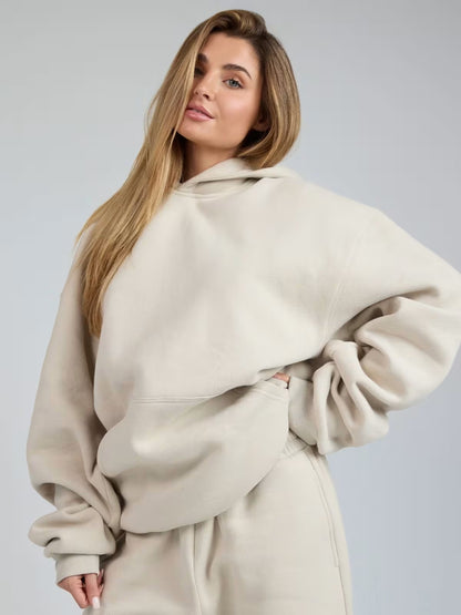 Pull à capuche décontracté pour femmes avec coupe large et poche kangourou Chic und Stil