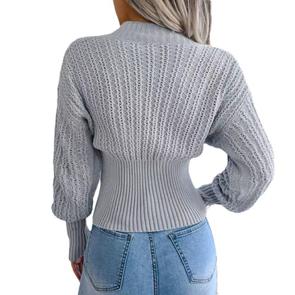Pull en tricot pour femmes avec décolleté en V profond et détails en dentelle élégants Chic und Stil
