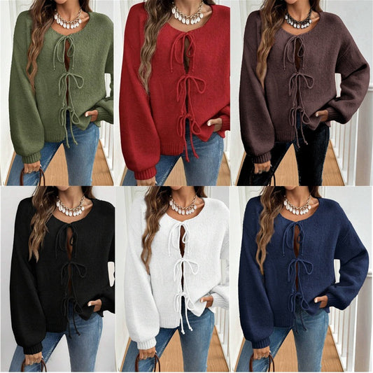 Pull femme avec cordon de serrage et manches décalées Chic und Stil