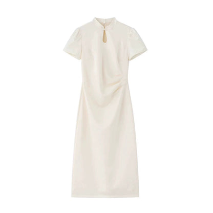 Robe midi élégante pour femmes avec détail en trou de serrure Chic und Stil