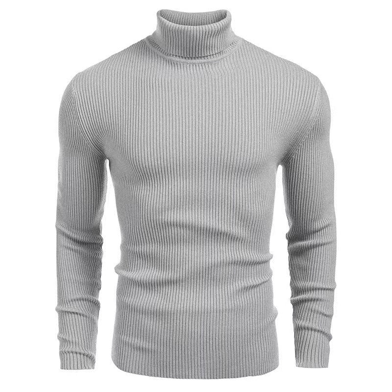 Pull à col roulé pour hommes en fine maille côtelée Chic und Stil