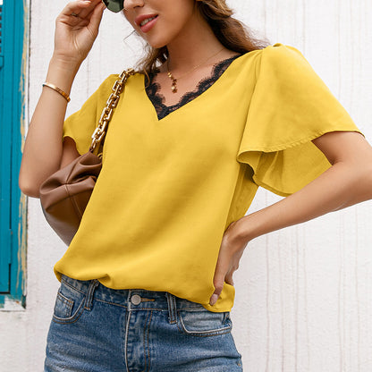 Robe haut élégante avec dentelle et décolleté en V Chic und Stil