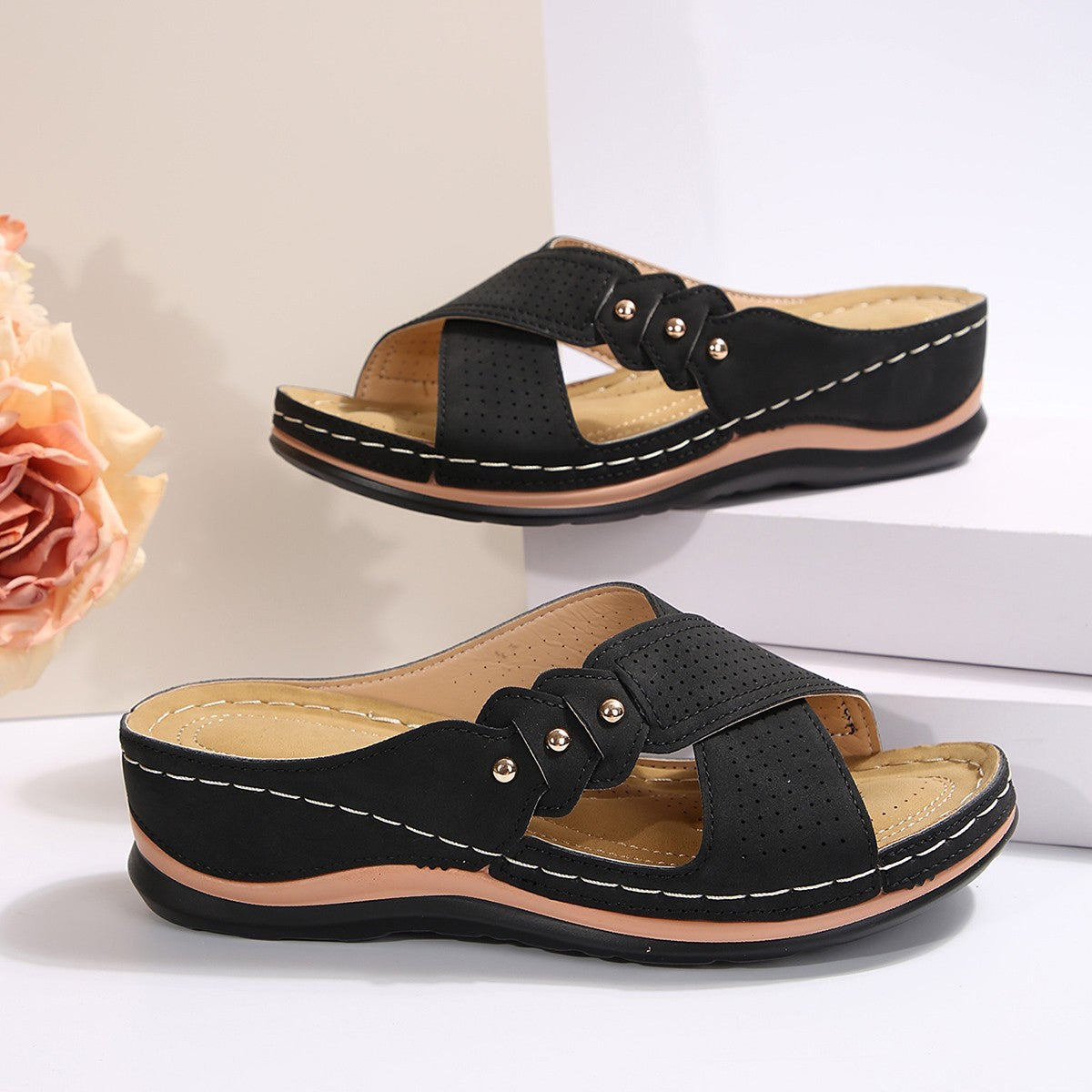 Sandales slides confort pour dames Chic und Stil
