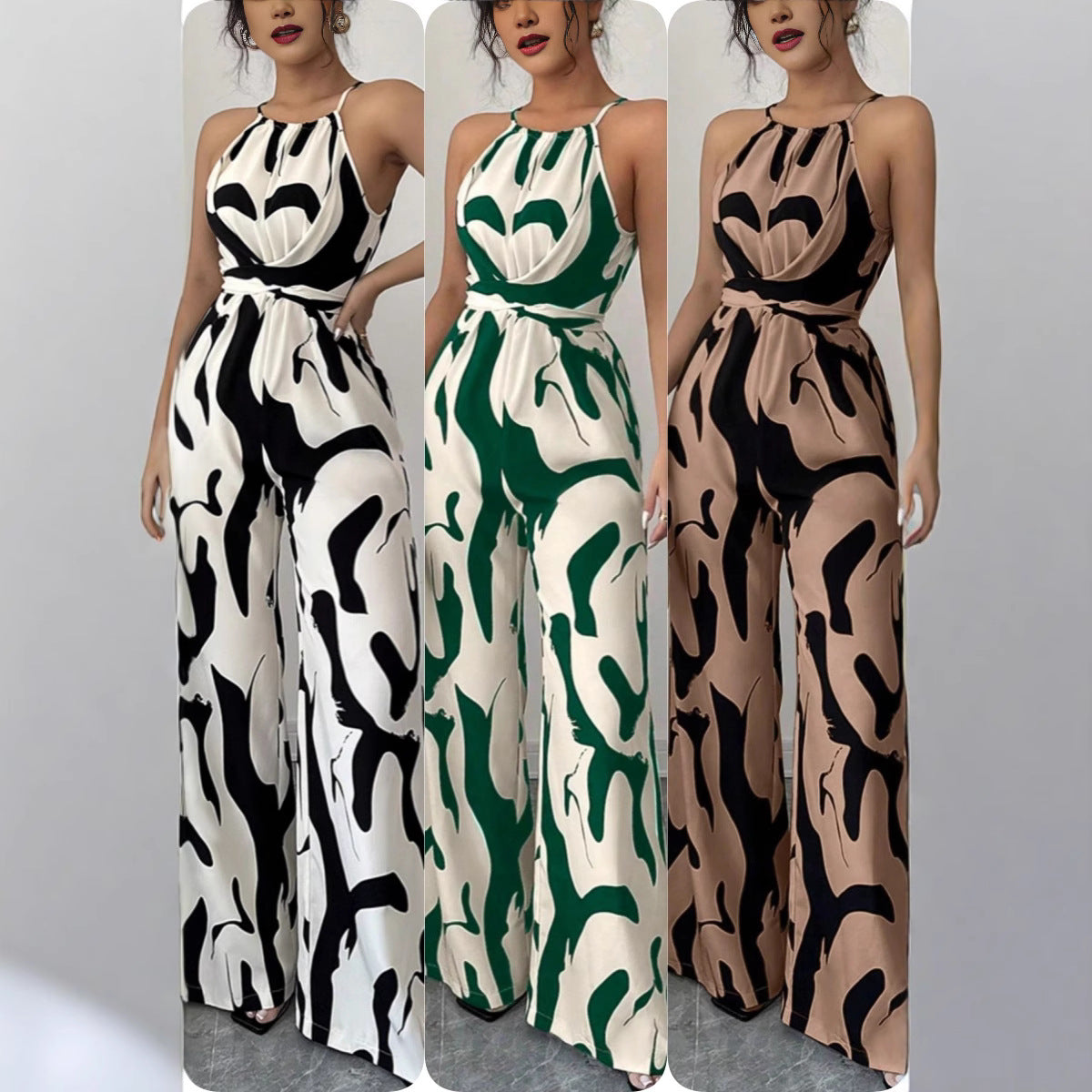 Dames Combinaison avec col haut et élégante drapé Chic und Stil