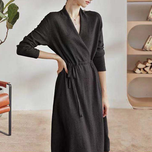Robe midi enveloppante pour femme avec ceinture ajustable Chic und Stil