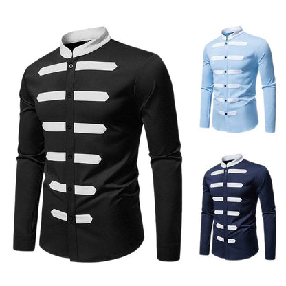 Chemise élégante à manches longues pour hommes avec inserts contrastés Chic und Stil