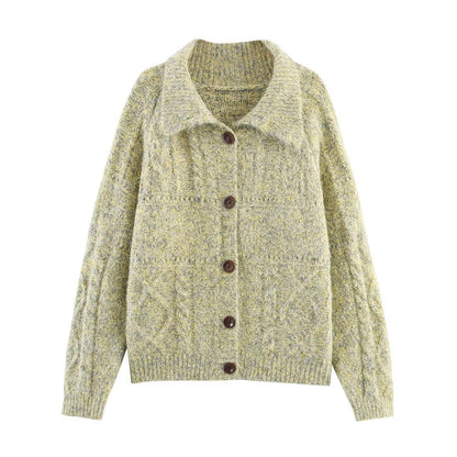 Dames cardigan en tissu doux avec de grands boutons Chic und Stil