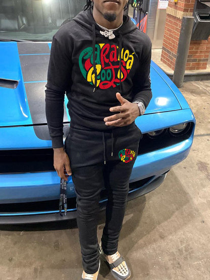 Chic and Style graphic design hoodie and jogger pants casual set for women