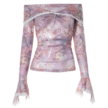 Chemisier femme avec design off-shoulder et motifs floraux Chic und Stil