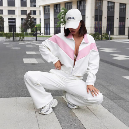 Dame Relaxed-Fit ensemble de sport avec capuche et taille élastique Chic und Stil