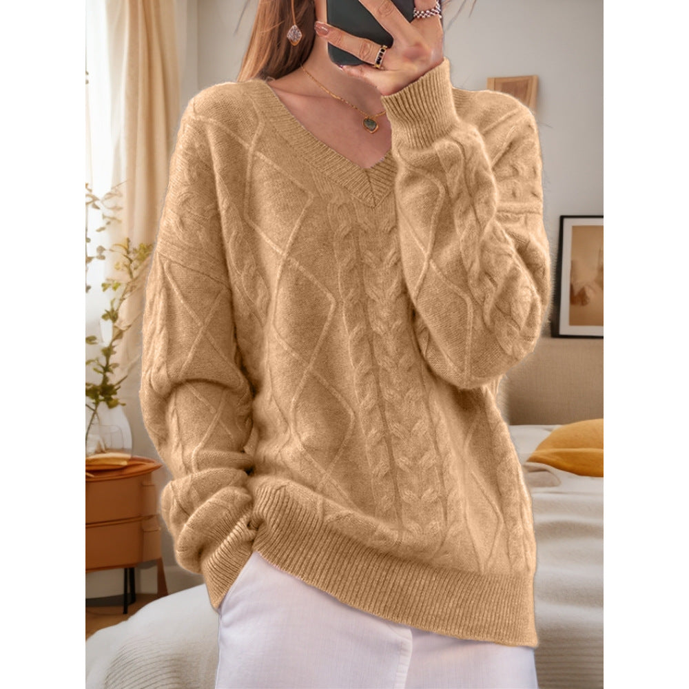 Dames Pull en tricot élégant avec motif torsadé détaillé Chic und Stil