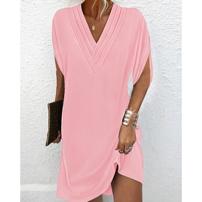 Robe élégante pour femmes avec décolleté en V, fentes latérales et coupe décontractée Chic und Stil