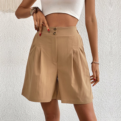 Shorts plissées taille haute sur mesure pour femmes Chic und Stil