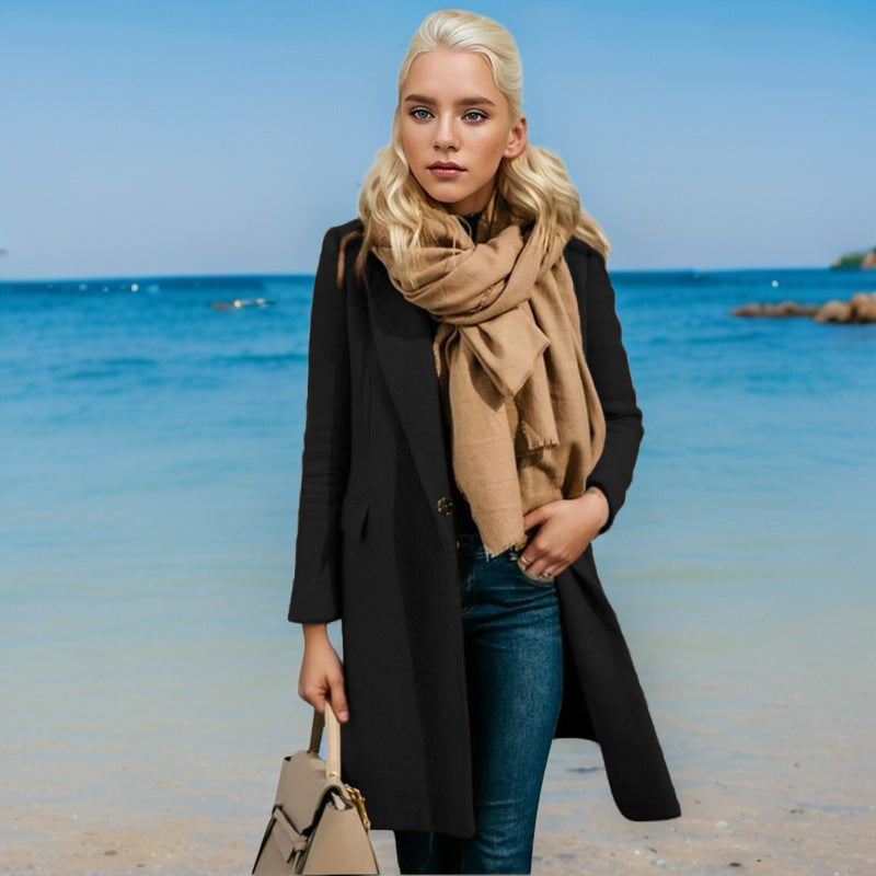 Dames élégant trench-coat avec double boutonnage et matériau de haute qualité Chic und Stil