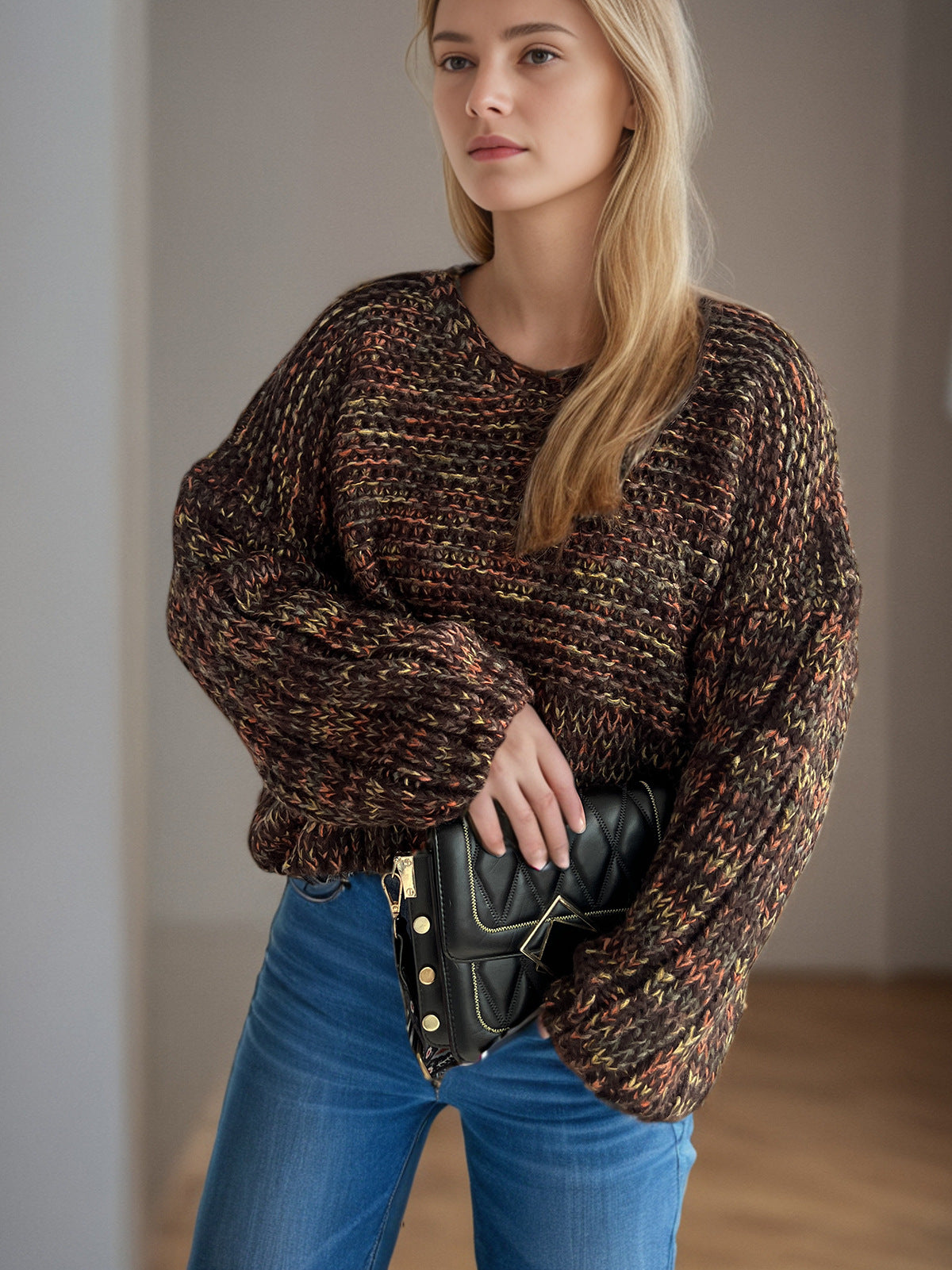 Pull en tricot épais pour femmes avec des manches volumineuses Chic und Stil
