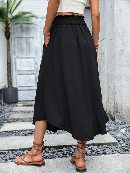 Jupe maxi large pour femmes avec taille élastique et poches latérales Chic und Stil