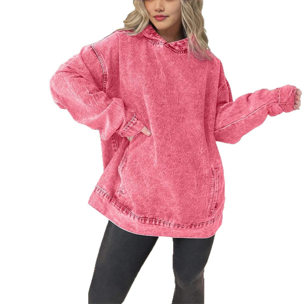 Dames hoodie en denim surdimensionné Chic und Stil