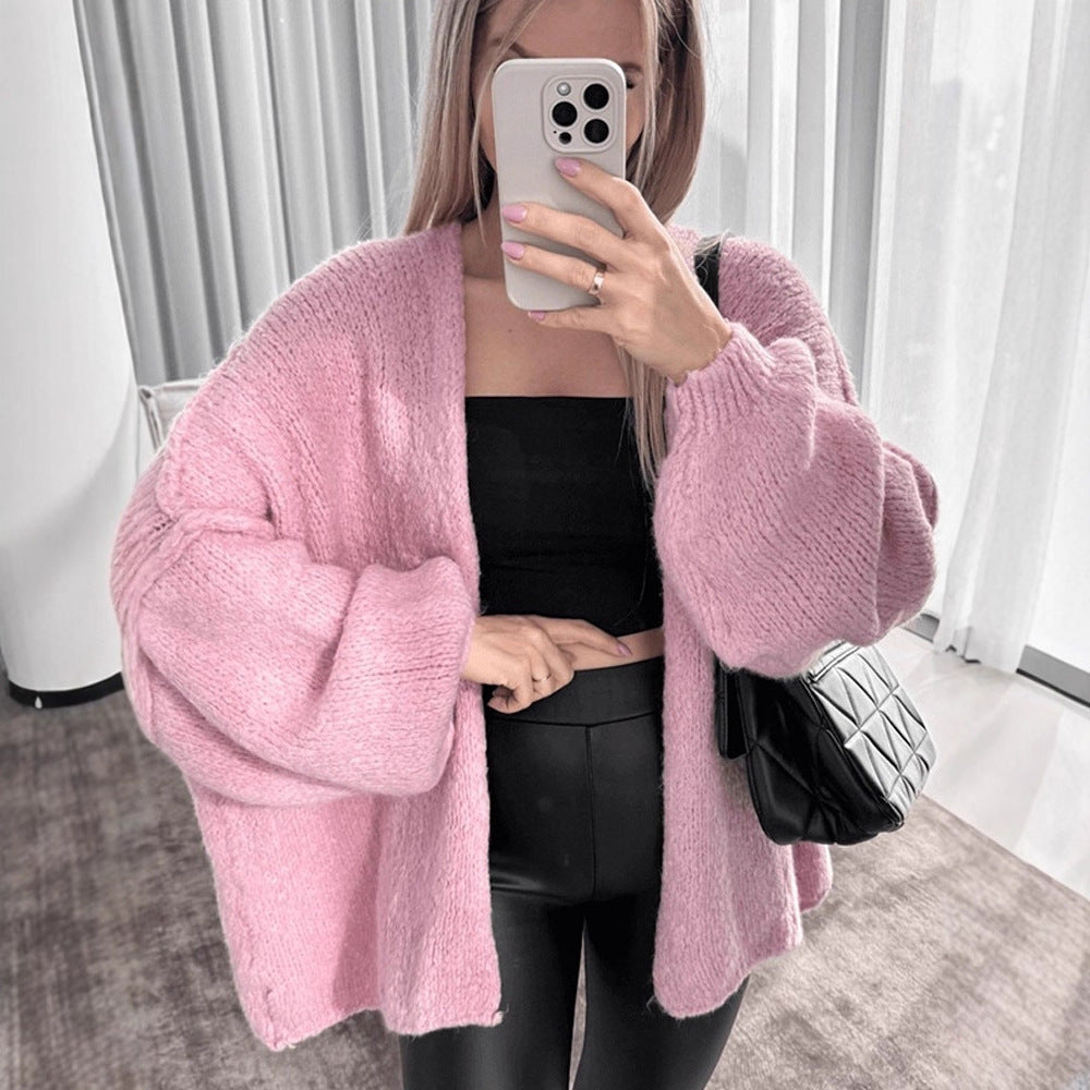 Cardigan en tricot décontracté pour femmes avec coupe oversize et manches volumineuses Chic und Stil
