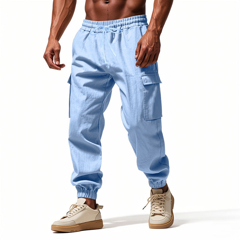 Men's Casual Cargo Pants with Elastic Waist and Practical Side Pockets Chic and Style