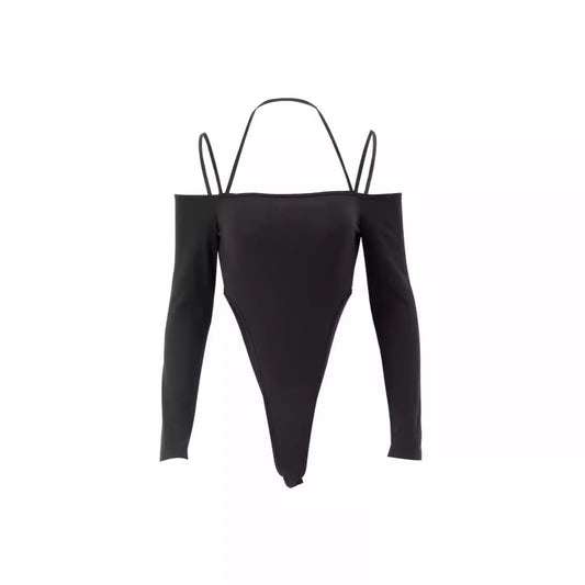 Women Elegant bodysuit with off-shoulder and long sleeves Chic and Style