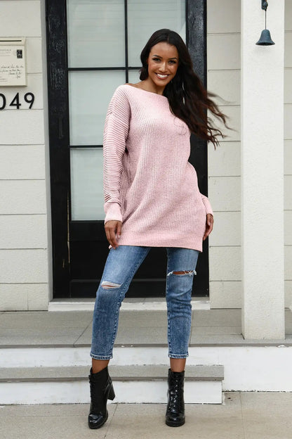 Pull en tricot surdimensionné pour femmes avec un motif texturé doux Chic und Stil