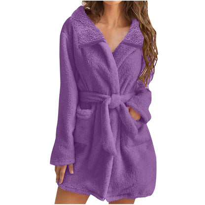 Ladies Cozy Polar Fleece Robe Chic and Style