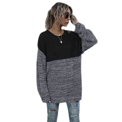 Pull en tricot confortable pour femmes avec un design moderne de blocs de couleur Chic und Stil