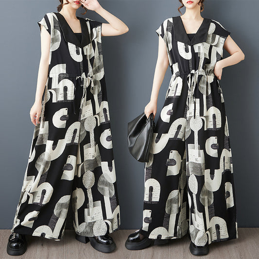 Robe Maxi Graphique Détente Femme Chic und Stil