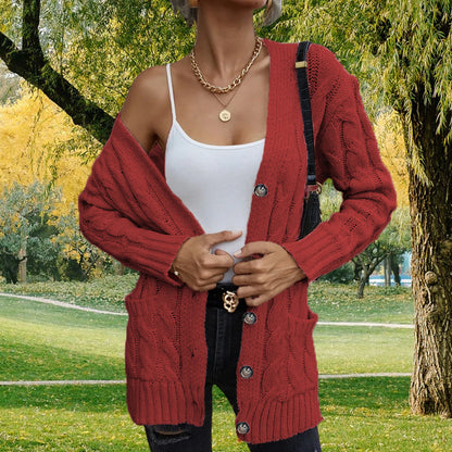 Cardigan en grosse maille pour femmes avec poches et motif torsadé à la mode Chic und Still
