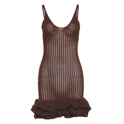 Robe en tricot pour femmes avec détails à volants Chic und Stil