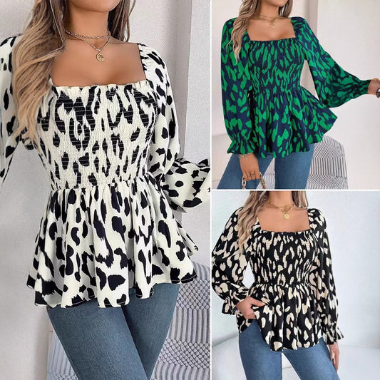 Blouse féminine tendance avec volants et imprimé animal chic Chic und Stil