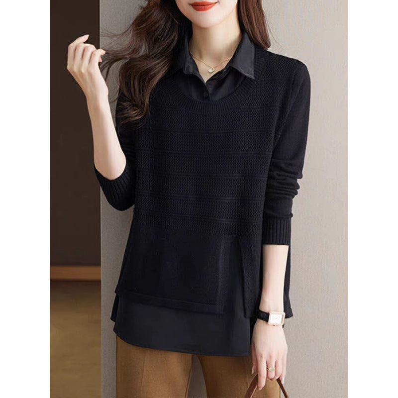 Pull en tricot pour femmes avec un design en couches et une texture harmonieuse Chic und Stil
