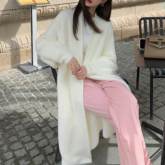 Dames Cardigan luxueux, long en laine très douce avec des manches larges Chic und Stil