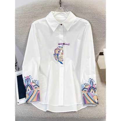 Chemisier à col brodé pour femmes Chic und Stil