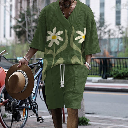 Tenue tunique décontractée pour hommes avec motif floral créatif Chic und Stil