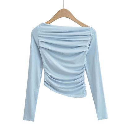 Chemisier à manches longues pour femmes avec drapé élégant Chic und Stil