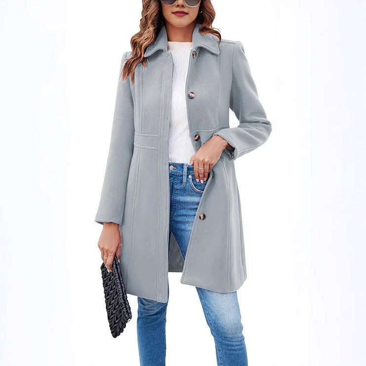 Classic wool coat for women with a trendy cut and functional details Chic and Style