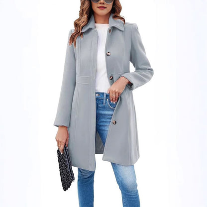 Classic wool coat for women with a trendy cut and functional details Chic and Style