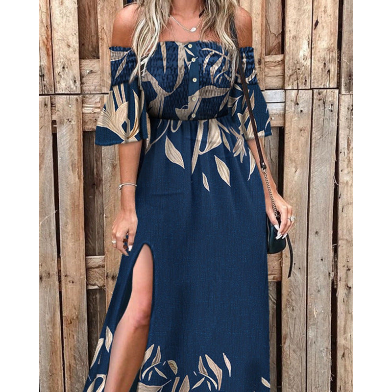 Dames Fleurs Maxi Robe Chic und Stil