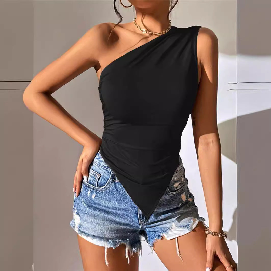 Asymmetrical top for women with creative cut Chic and Style