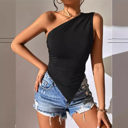 Asymmetrical top for women with creative cut Chic and Style
