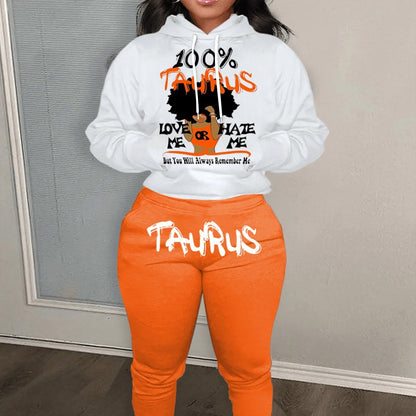 Women's hoodie and jogger pants set with a unique astrological pattern Chic and Style