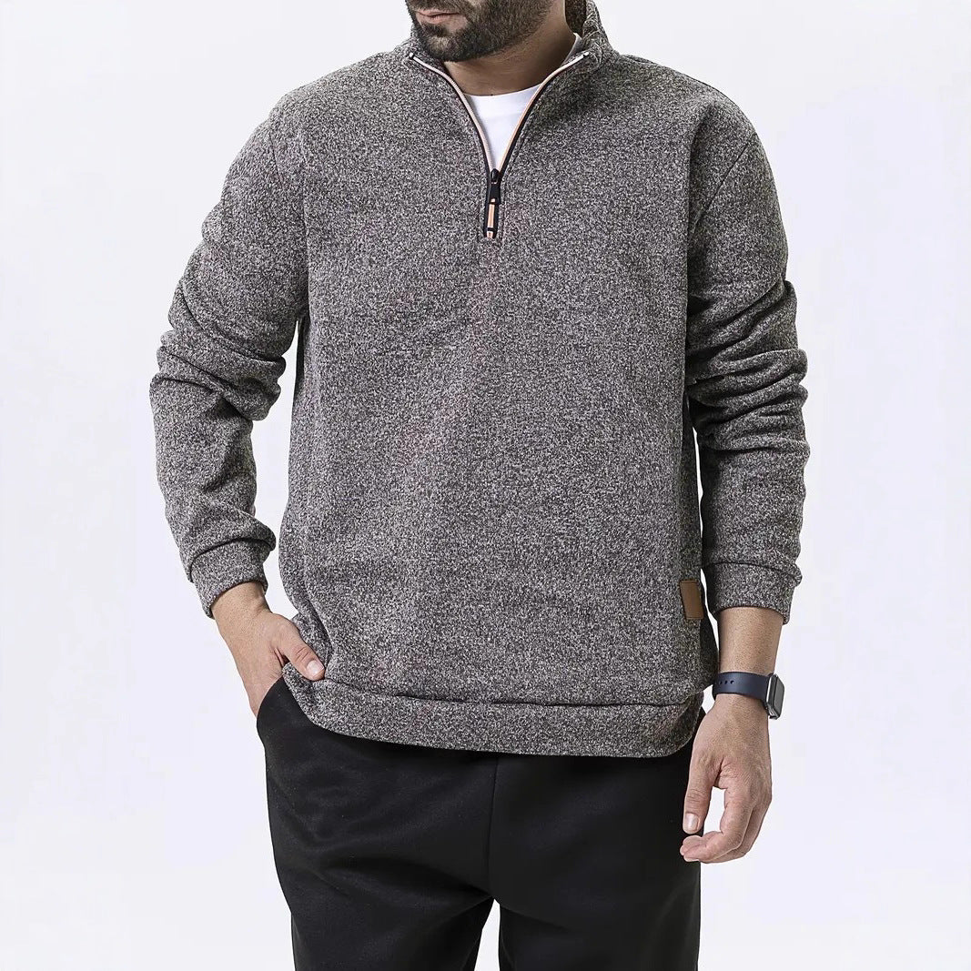 Men's fleece pullover with half zipper Chic and Style