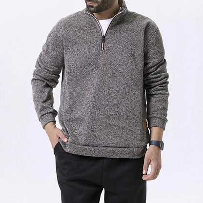 Men's fleece pullover with half zipper Chic and Style