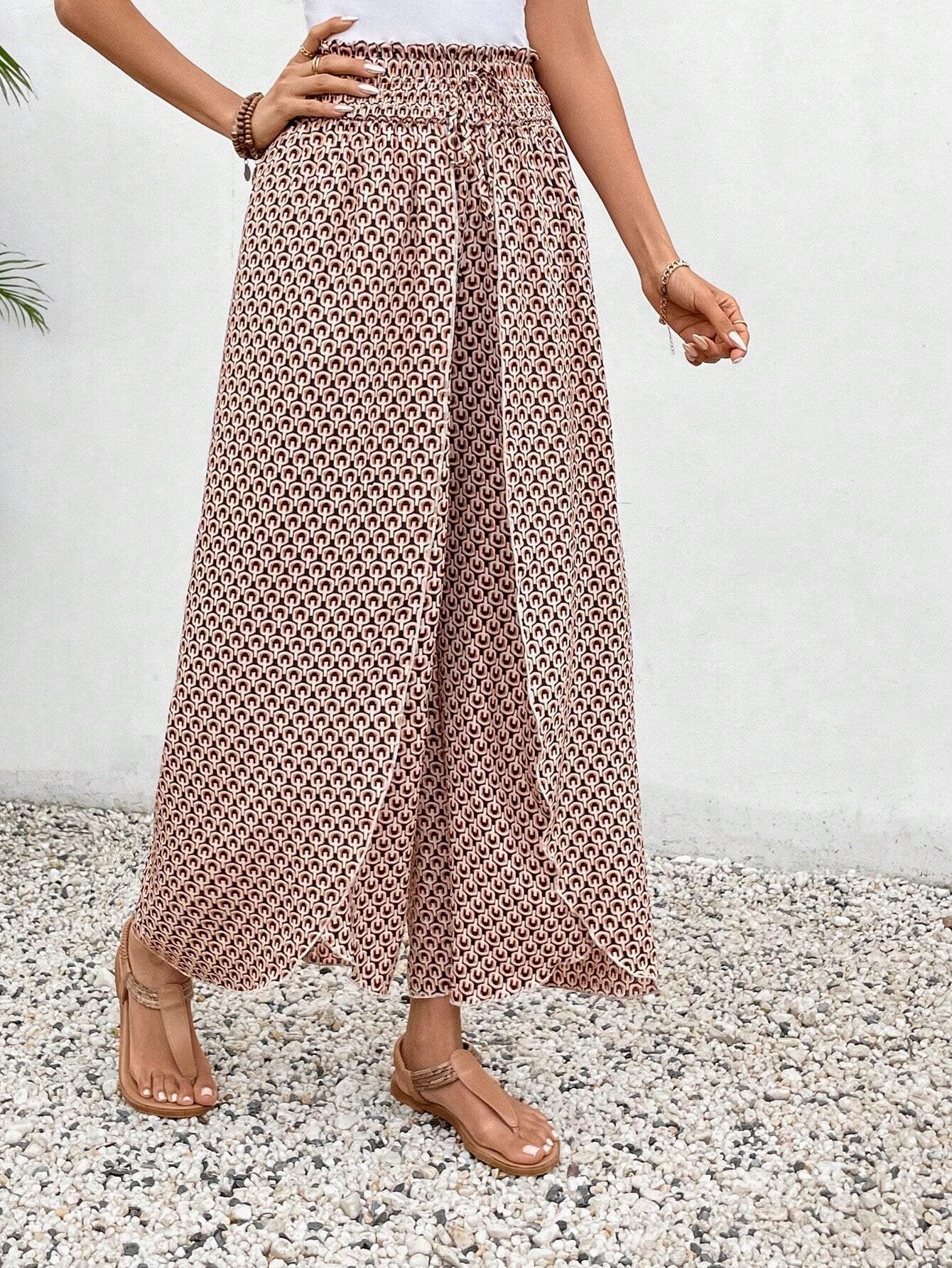 Summer palazzo pants for women with elastic waist and floral pattern Chic and Style