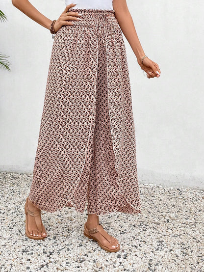 Summer palazzo pants for women with elastic waist and floral pattern Chic and Style