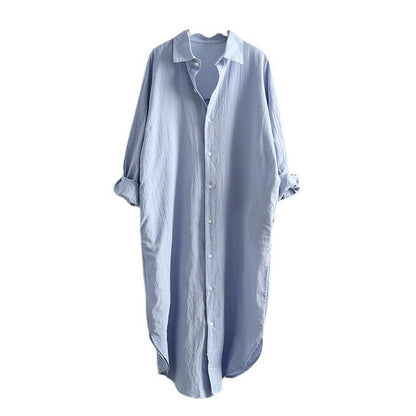 Robe chemise à manches longues pour femmes avec des détails de boutons classiques et des manches raglan Chic und Stil