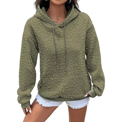 Femme pull à capuche confortable avec motif floral Chic und Stil