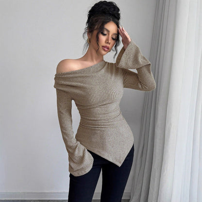 Chemise à manches longues pour femmes avec structure côtelée et manches larges Chic und Stil