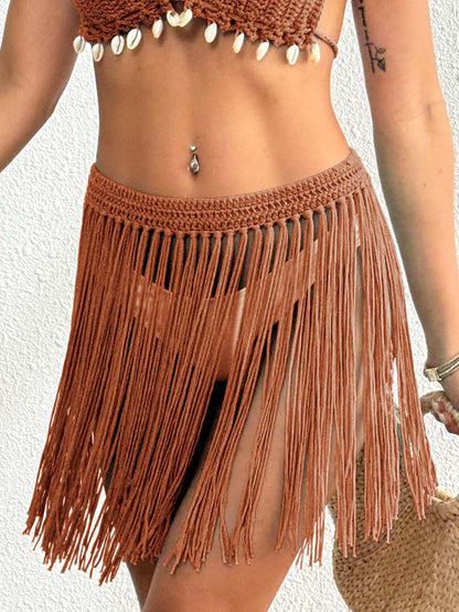 Jupe de couverture frangée au crochet pour femmes Chic und Stil